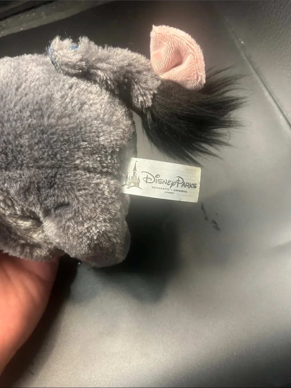 Disney Gray Plush Donkey Small Pet Toy with Pink Ears